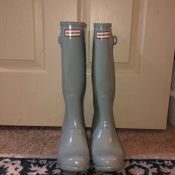 Robbins egg blue Hunter rain boots - Picture 2 of 6